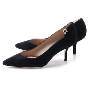 Tory Burch Elizabeth Mid-heel Suede Black NWT